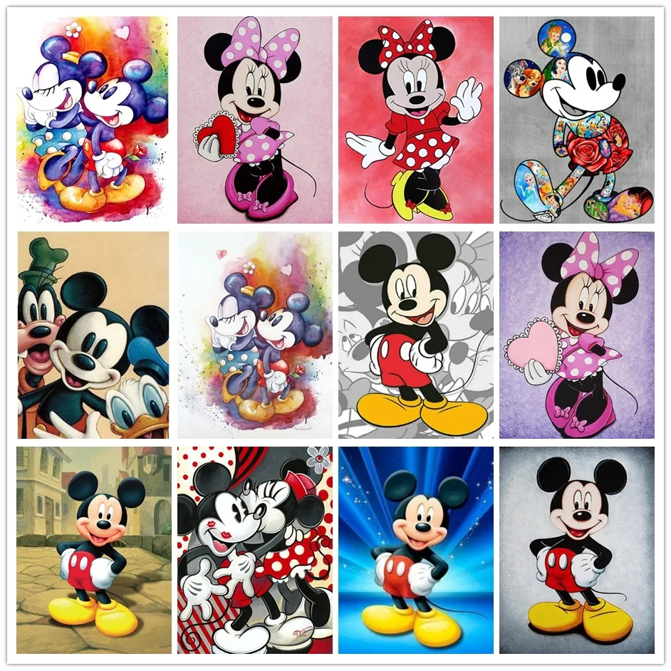 

Disney Mickey Minnie Mouse Diamond Painting Full Square Round Drill Diamond Embroidery Cartoon Picture of Rhinestones Home Decor