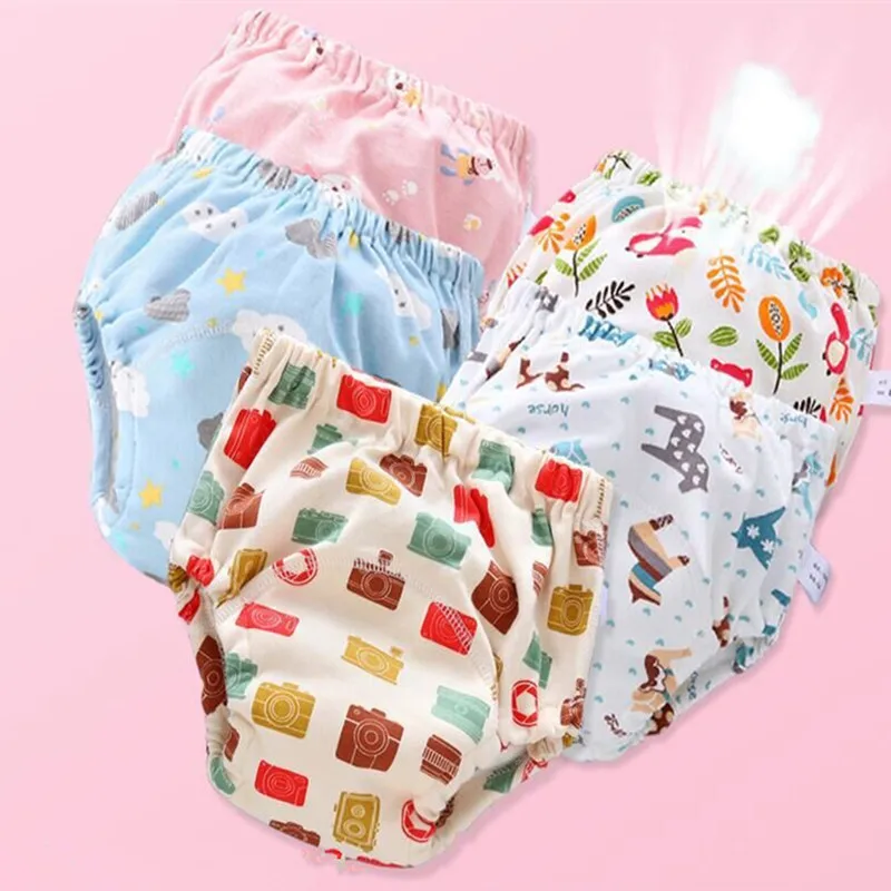 25pc/Lot Baby Diapers Reusable Training Pants Washable Cloth Nappy Waterproof Cotton Potty