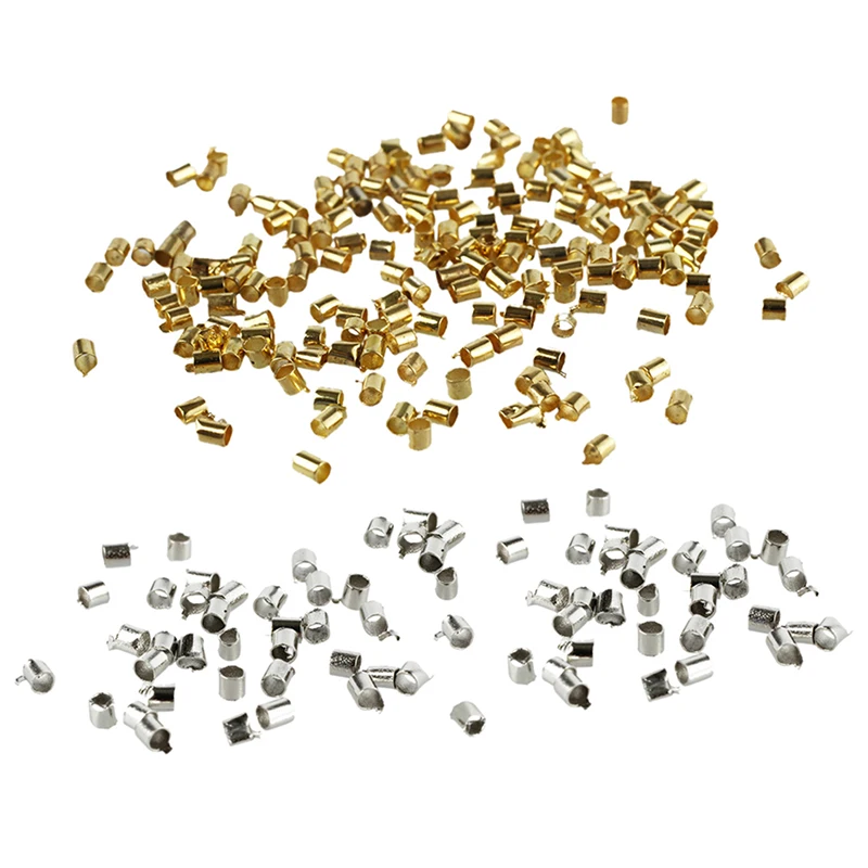 

1.5mm Mix Silver/Gold Plated Tube Crimp Beads for Jewelry Making(About 1000pcs)