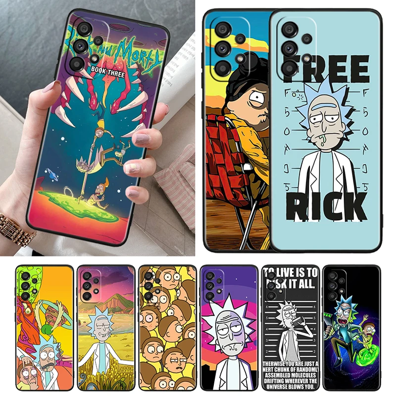 

Ricks M-Morts Anime Black Phone Case For Samsung A73 A72 A71 A54 A53 A52 A51 A42 A33 A32 A23 A22 A21S A13 5G Cover Shell Capa