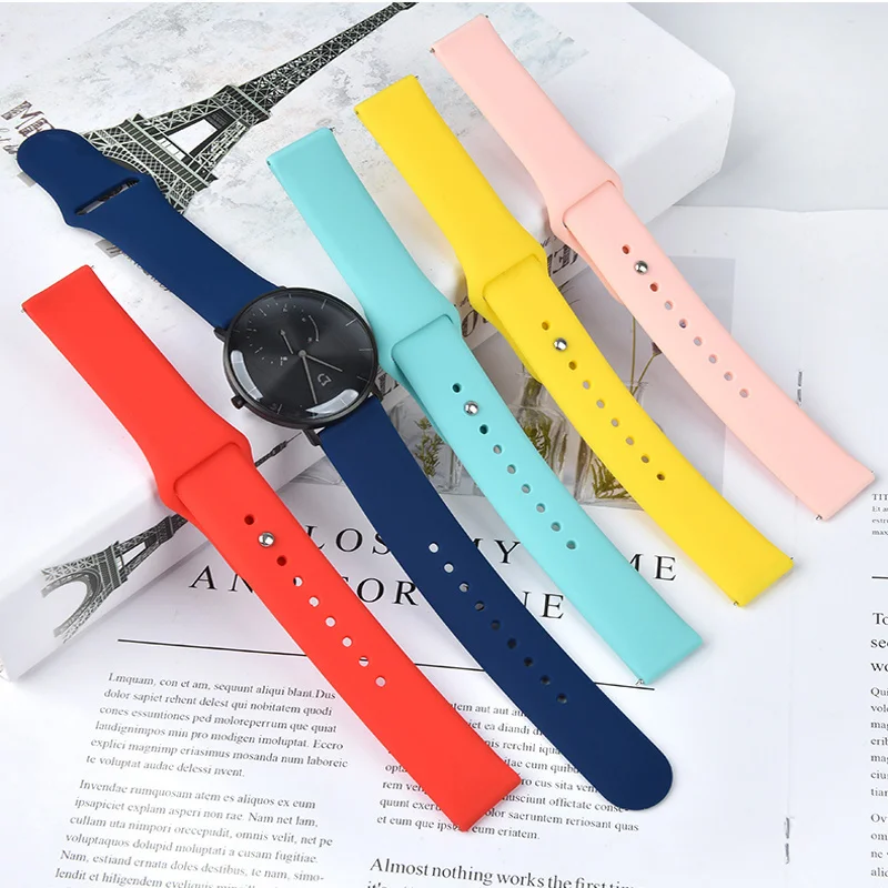 

20mm For Bip3 Bip 3 Pro Soft Silicone Watchband For Amazfit Bip 3 Bip3 Pro Dust-proof Rubber Watch Strap Solid Color Bracelet