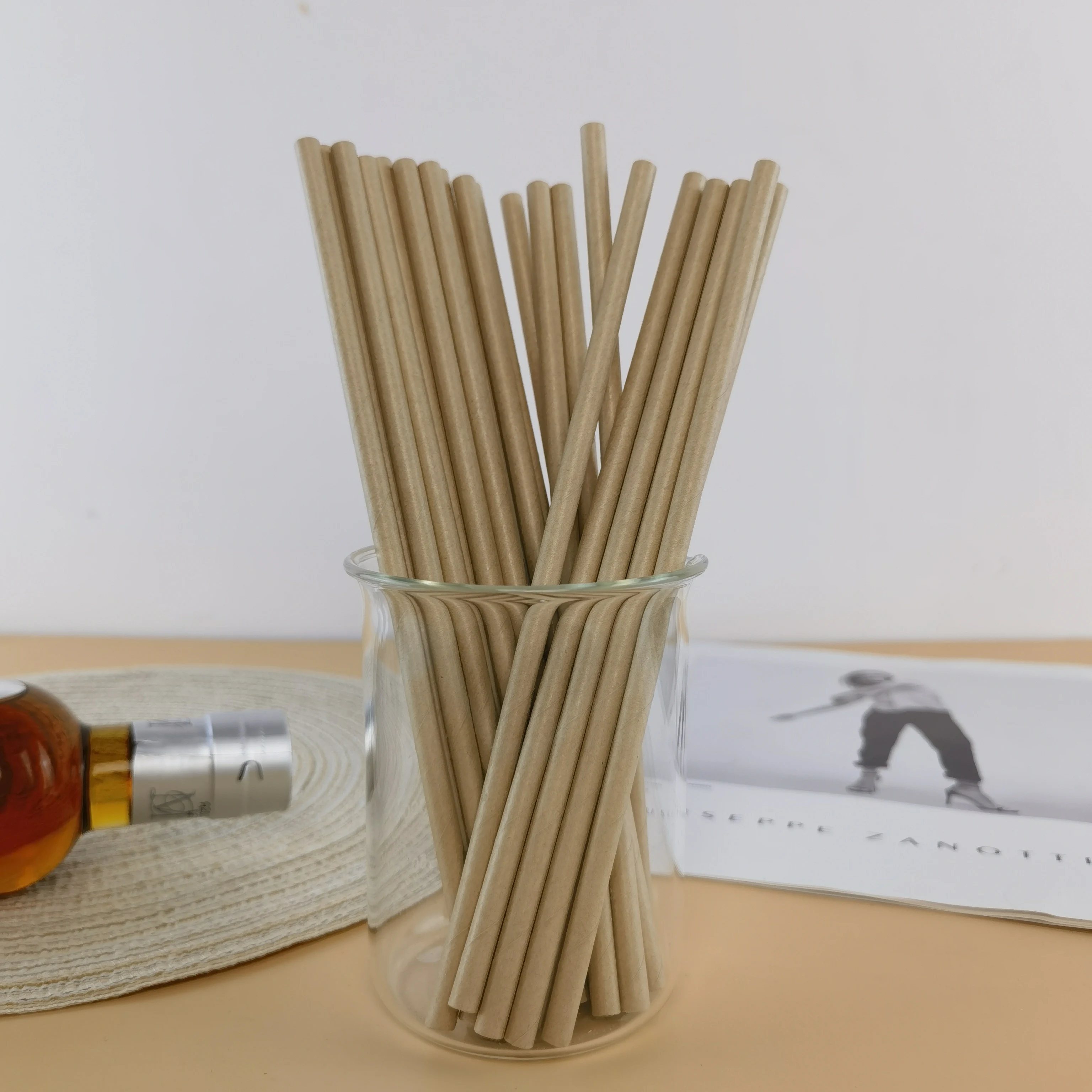 Художественные экологически чистые бумажные соломинки 100 шт. для ресторана бара