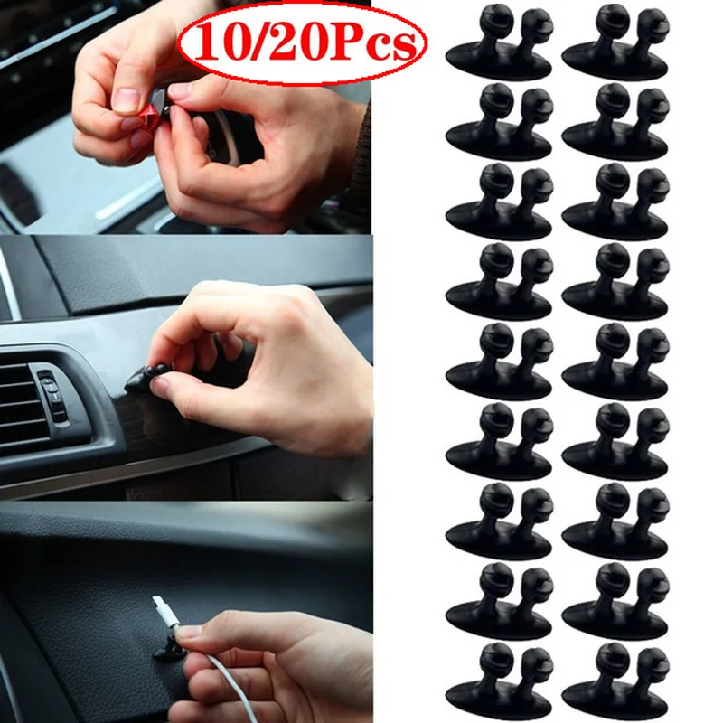 car mobile phone charger cable line organizer clip clamp self adhesive holder manager charger auto interior clasp accessories free global shipping