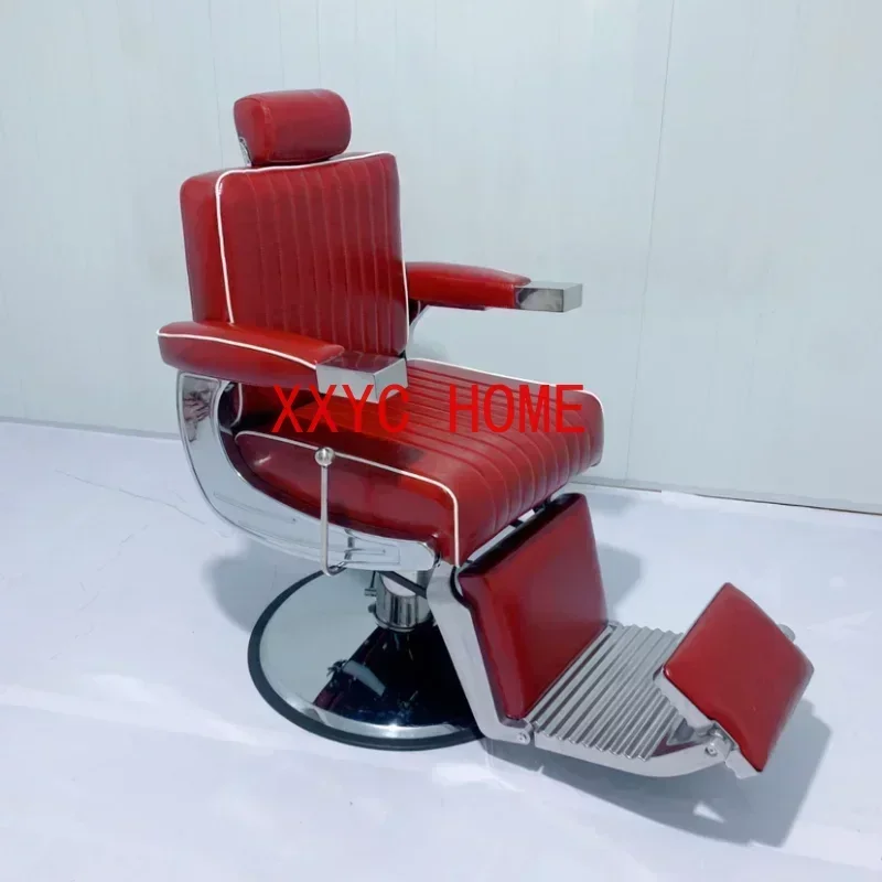 Luxury Equipment Barber Chairs Headrest Adjustable Barbershop Recliner Chair Swivel Silla Barberia Beauty FurnitureQF50BC