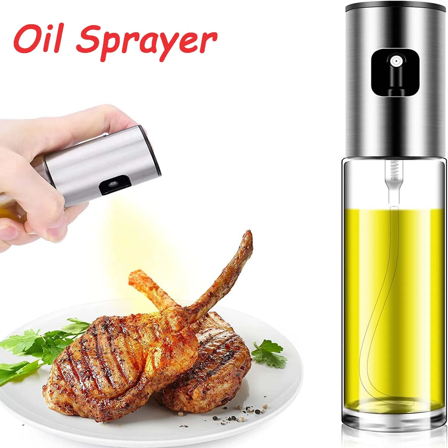

Kitchen Push Type Spray Olive Oil Sprayer Bottle Pump Oil Pot Leak-proof Grill BBQ Sprayer Oil Dispenser BBQ Gravy Boats Tools