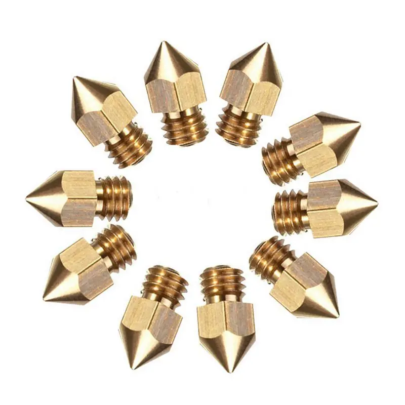 

10Pcs MK8 Extruder Nozzle For 3D Printer CR-10 5 Different Size 0.2Mm 0.4Mm 0.6Mm 0.8Mm 1.0Mm