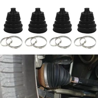 4 sets black silicone constant speed cv dust cover kit universal ball round clamp 140mm x 86mm high quality rubber cv boot