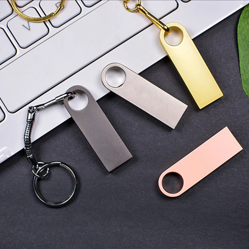 Фото Металлический серебристый и золотой флеш-накопитель 2,0, металлический USB флеш-накопитель, высокоскоростной 4 ГБ, 16 ГБ, 32 ГБ памяти, USB 2,0, флеш-н... №2