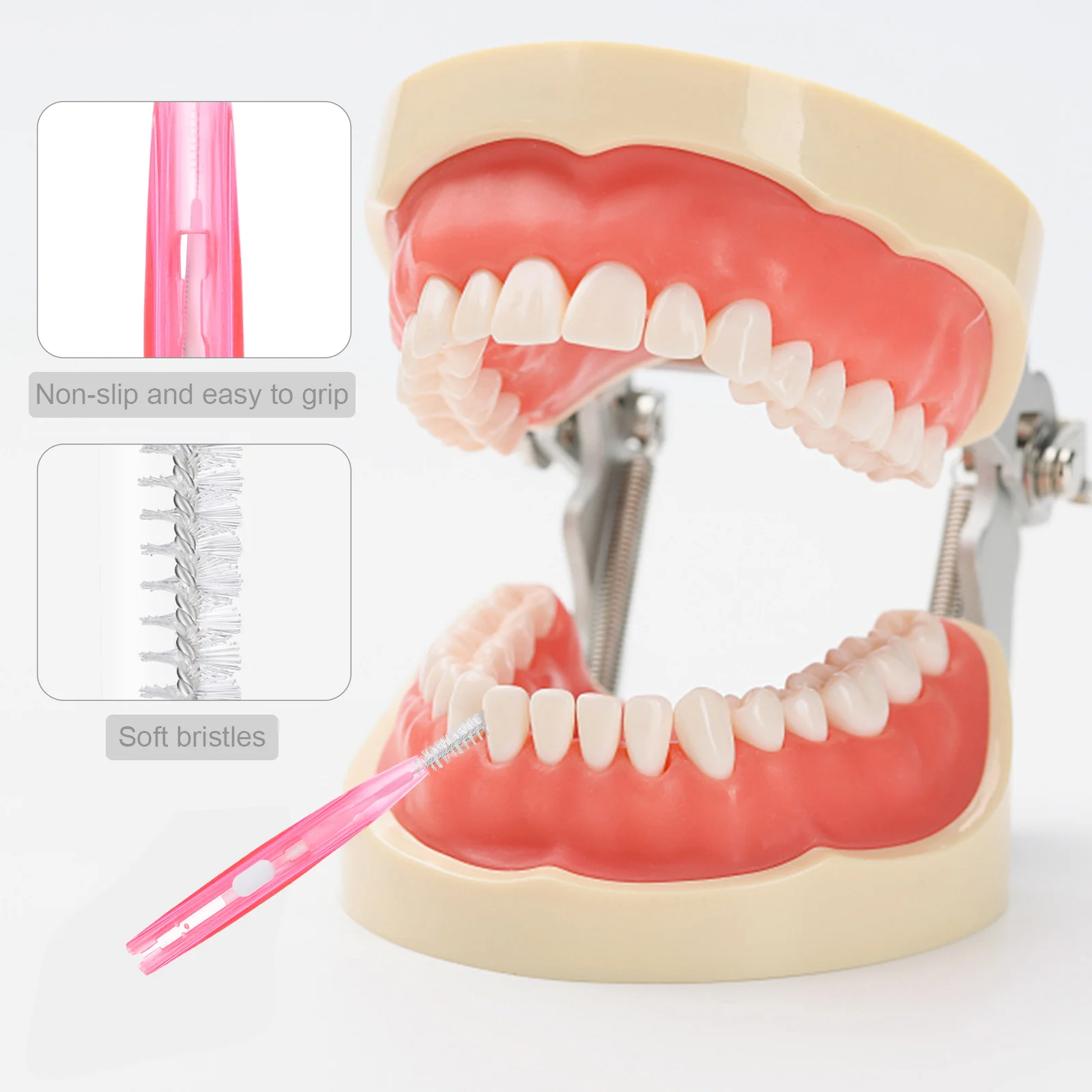 1 Box 30 Pcs Interdental Retractable Dental Care Cleaner Brush Picks (Pink 06mm)