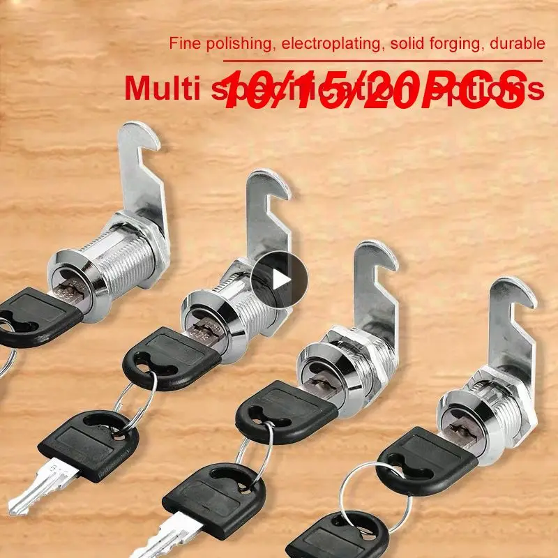 

10/15/20PCS Bold Screw Locker Lock With 2 Keys Be In Common Use File Cabinet Lock Metal Intensification Drawer Lock Firm