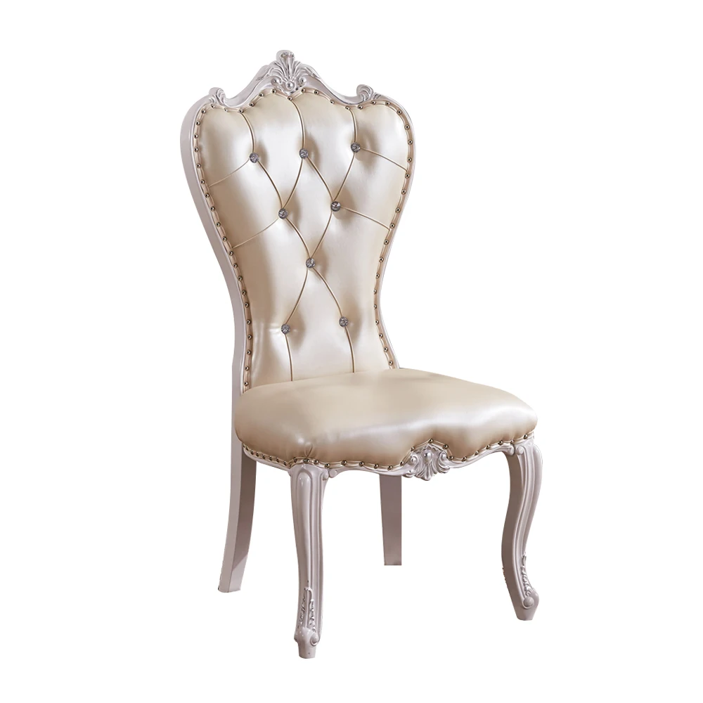 

Новый европейский резная древесина без подлокотников, кожаный стул с высокой спинкой и роскошной обивкой