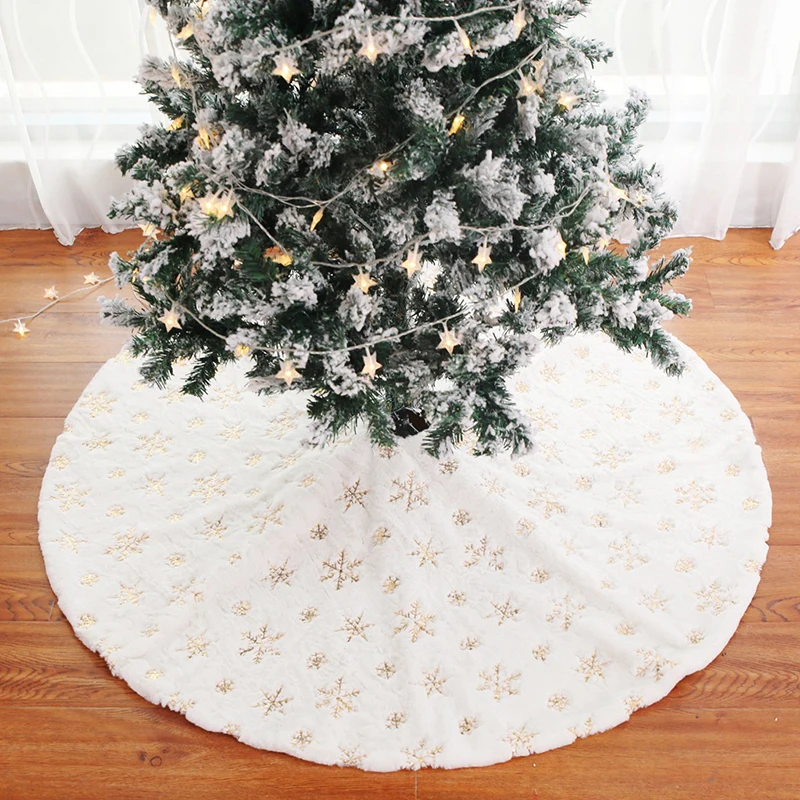2023 Christmas Tree Skirt Plush Faux Fur Xmas Tree Carpet Merry Christmas Tree Decorations Ornament New Year Navidad Home Decor