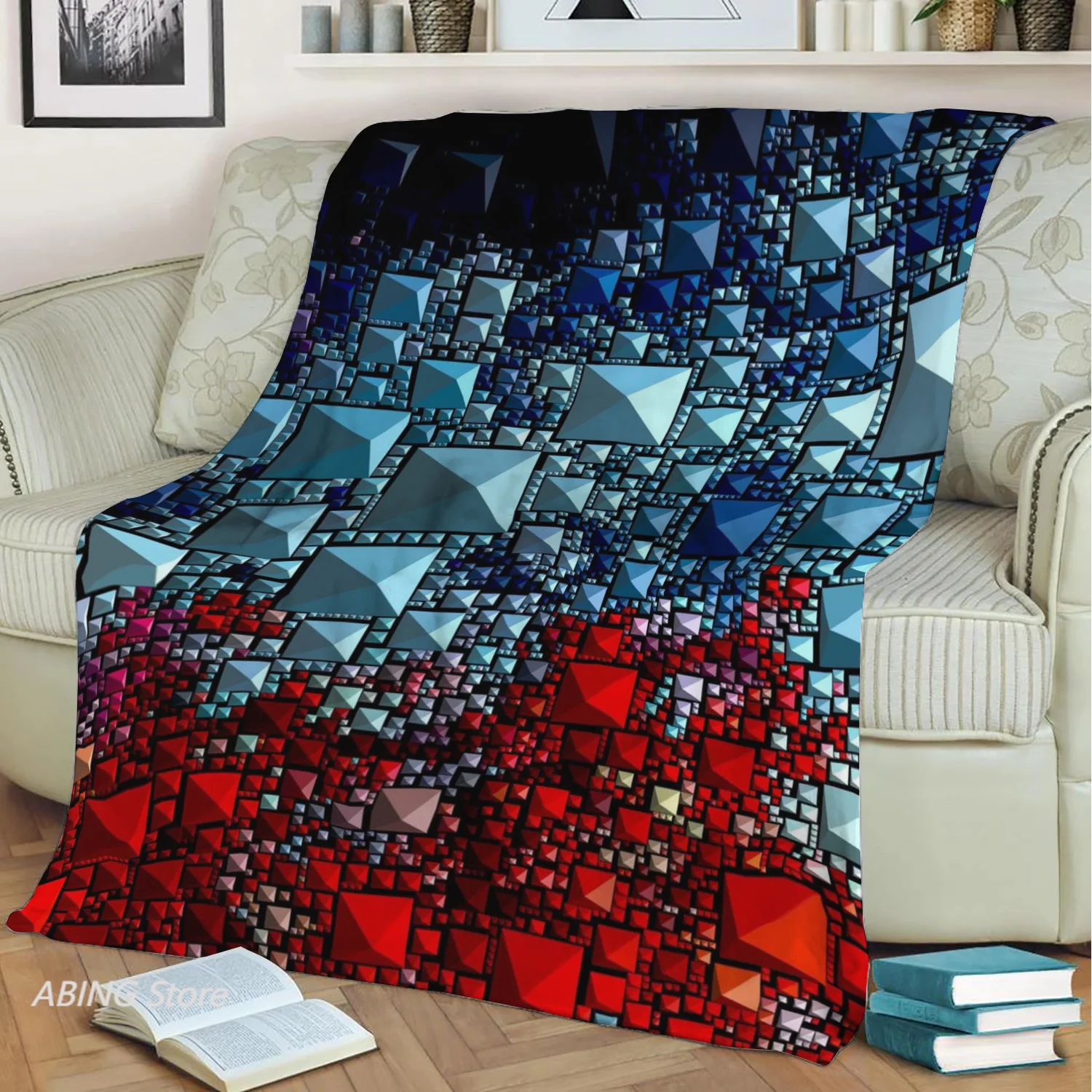 

Natural polygon VIII 3D Printed Velvet Plush Throw Fleece Blanket Bedspread Sherpa Blanket Home Decora