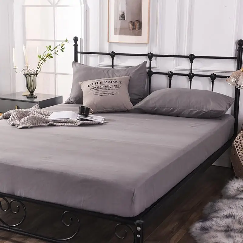Bed Cover Mono Color Sheet Bedsheet Linen Spread Cotton