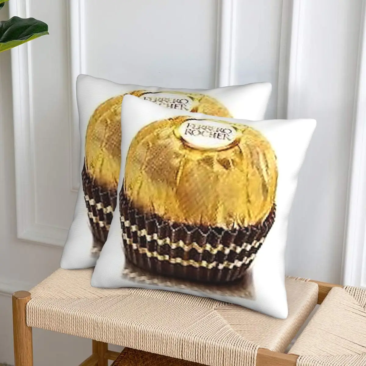 Фото Ferrero Rocher 2, 2 шт., квадратная наволочка, наволочка, декоративная удобная подушка на молнии для домашнего дивана №1