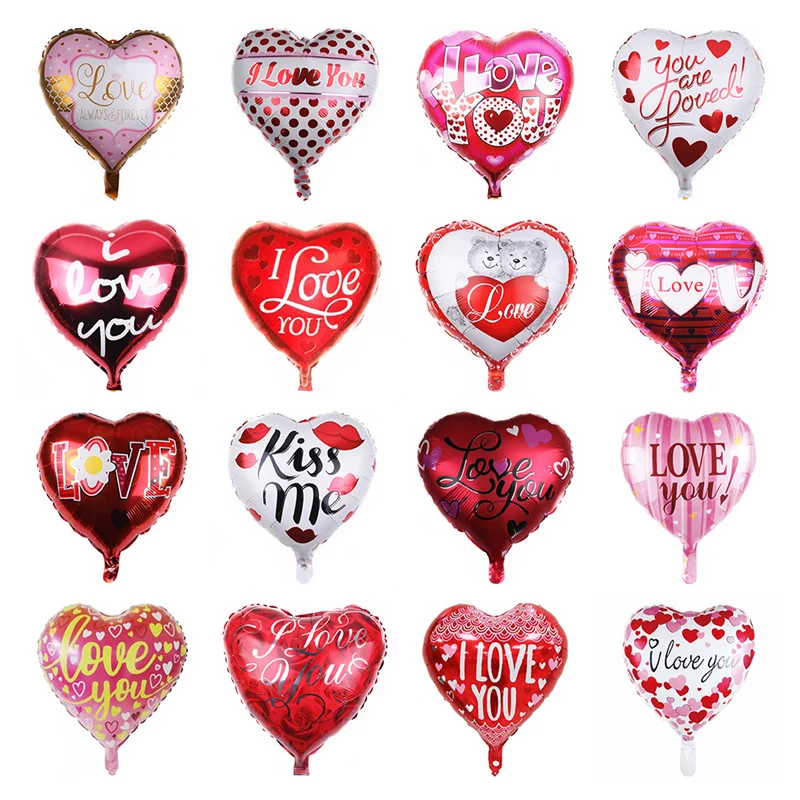 

10pcs 18inch I Love You Heart Foil Balloon Valentine Day Engagement Mariage Wedding Decoration Wedding Party Helium Balloons
