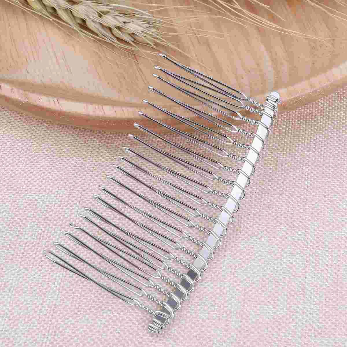 

Hair Combs Comb Veilwomen Side Accessories Clip Decorative Wedding Metal Clips Wire Silverbridal Set Cleartooth Teeth Slide