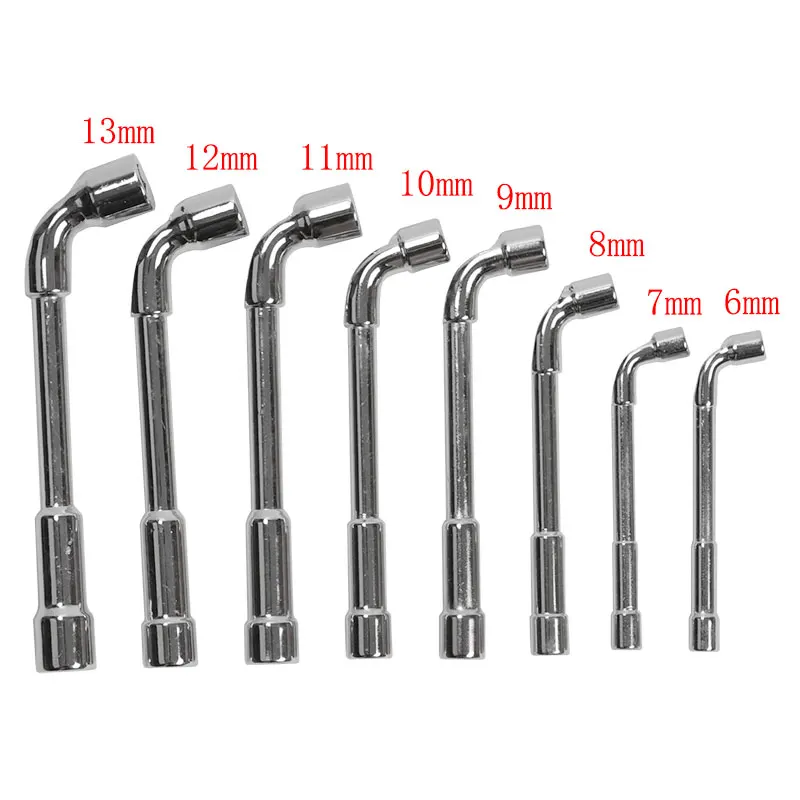 

6/7/8/9/10/11/12/13mm L Type Pipe Perforation Elbow Wrench Double Head Outer Hexagon Socket Sleeve Spanner Remove Fix Screw Nut