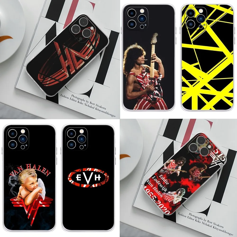 Чехол для телефона E-Eddie Van H-Halen iPhone 16 15 14 13 12 11 Plus Pro Max XR XS X 7 8 SE мини-прозрачный