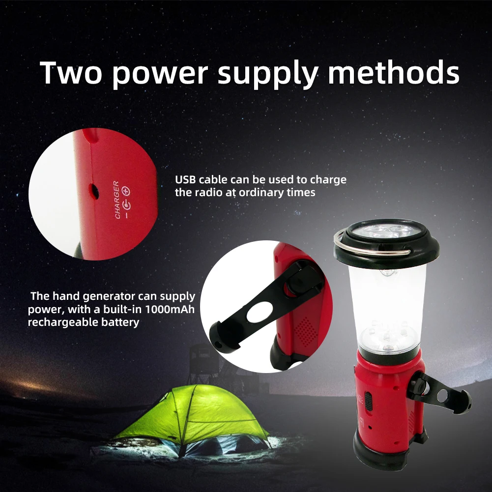 

AM FM ручное радио SOS сигнализация 1000 мА/ч аварийное радио Светодиодный фонарик рукоятка поколение внешний аккумулятор USB зарядка для телефон...
