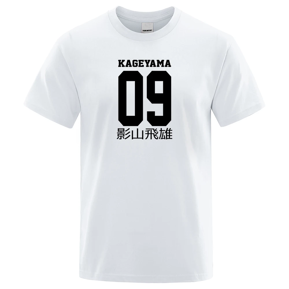 

Мужские футболки Kageyama Tobio Haikyuu с рисунком аниме, топ с коротким рукавом, свободная Яркая Летняя дышащая мужская футболка