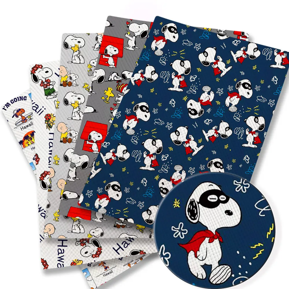 

20*140cm synthetic leather cartoon print Sheets Synthetic Fabric for Earring Bags Bow Jewelry Wallet DIY Craft