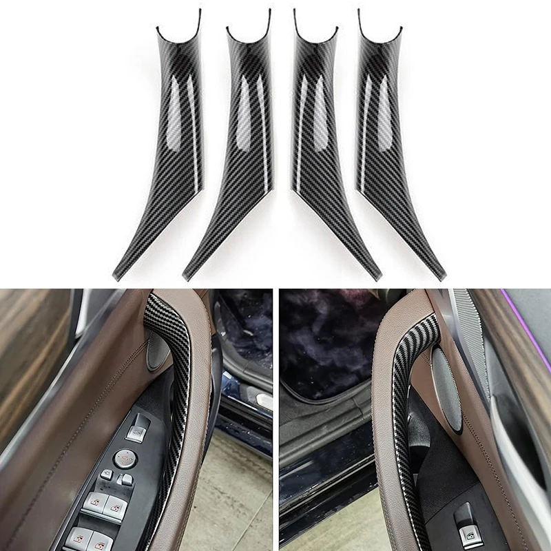 

Matte Black Carbon Fiber Look Inner Door Handle Covers For BMW X3 X4 G01 G02 2018 2019 2020 2021 2022 Left Right Accessories