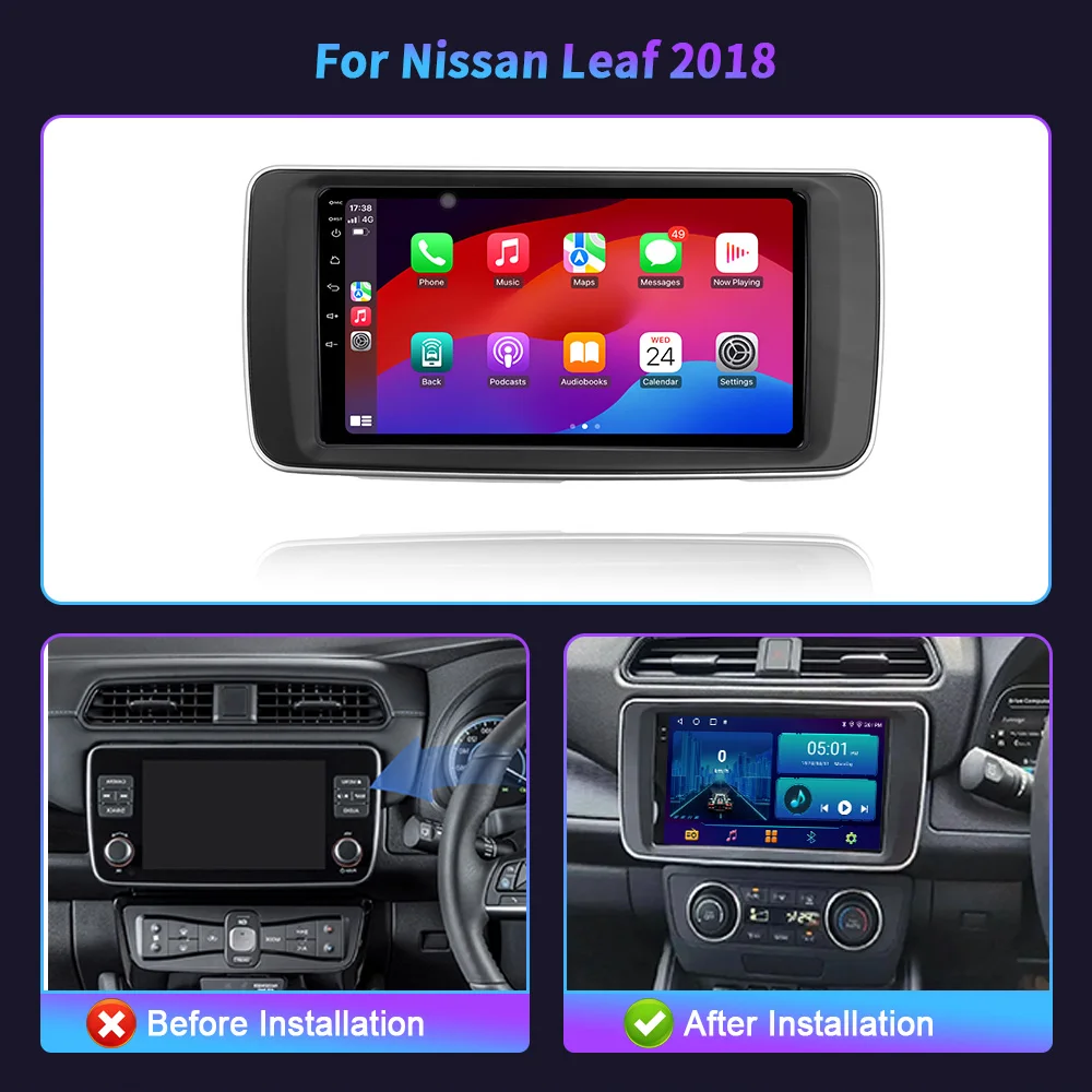 Автомобильный радиоприемник Android 13 для Nissan Leaf 2018 мультимедийный видеоплеер