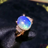 100 womens summer natural blue opal ring fashion ring 925 sterling silver opal ring810mm