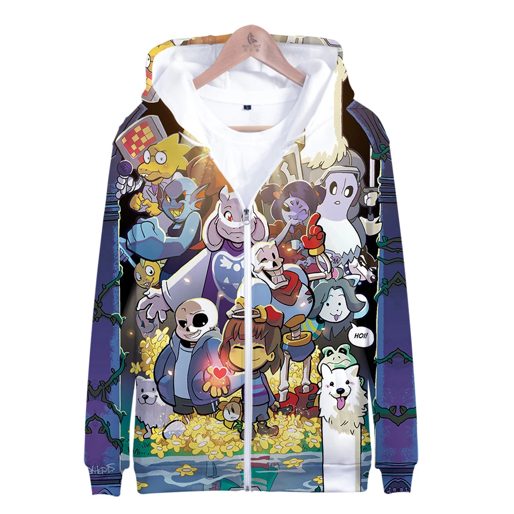 

New Funny Undertale Sans Hoodies Zipper Sweatshirt boy/girls Autumn 3D Printing College teen Pullover children Clothi