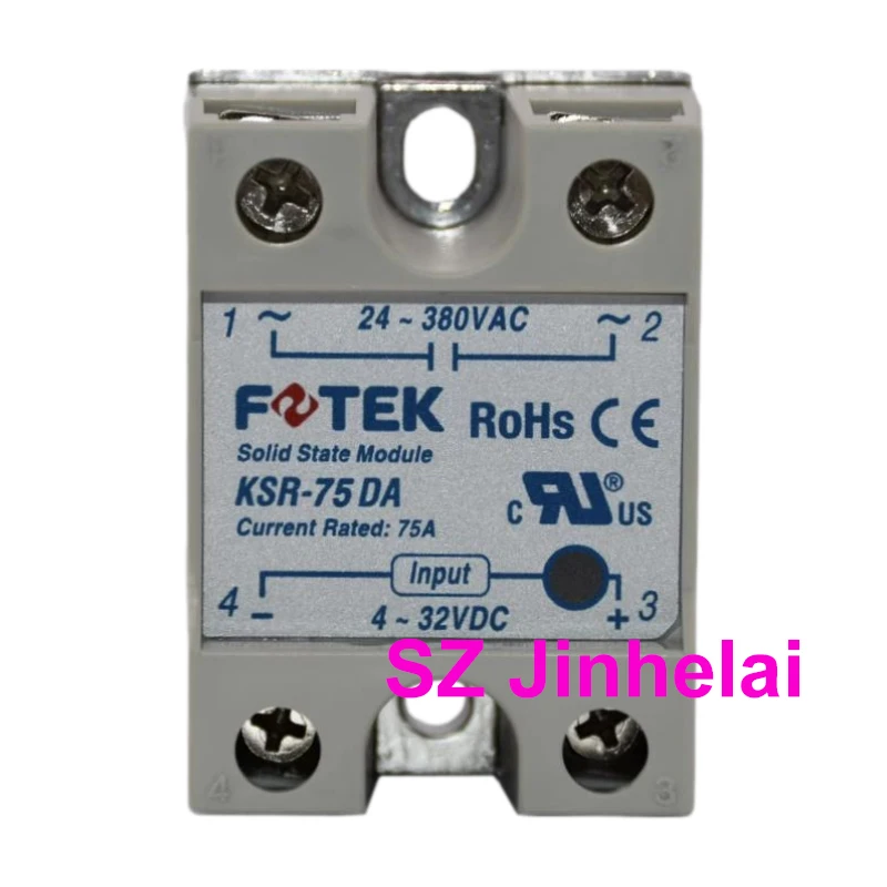 Оригинальный однофазный твердотельный релейный модуль FOTEK KSR-10DA 25DA 40DA 50DA 75DA 40те