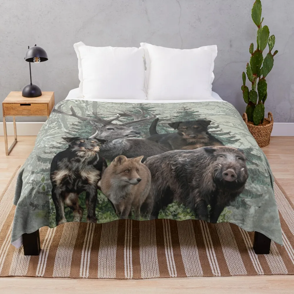 Одеяло Jagdterrier для детей покрывало с изображением зверя и силы Brute диваном