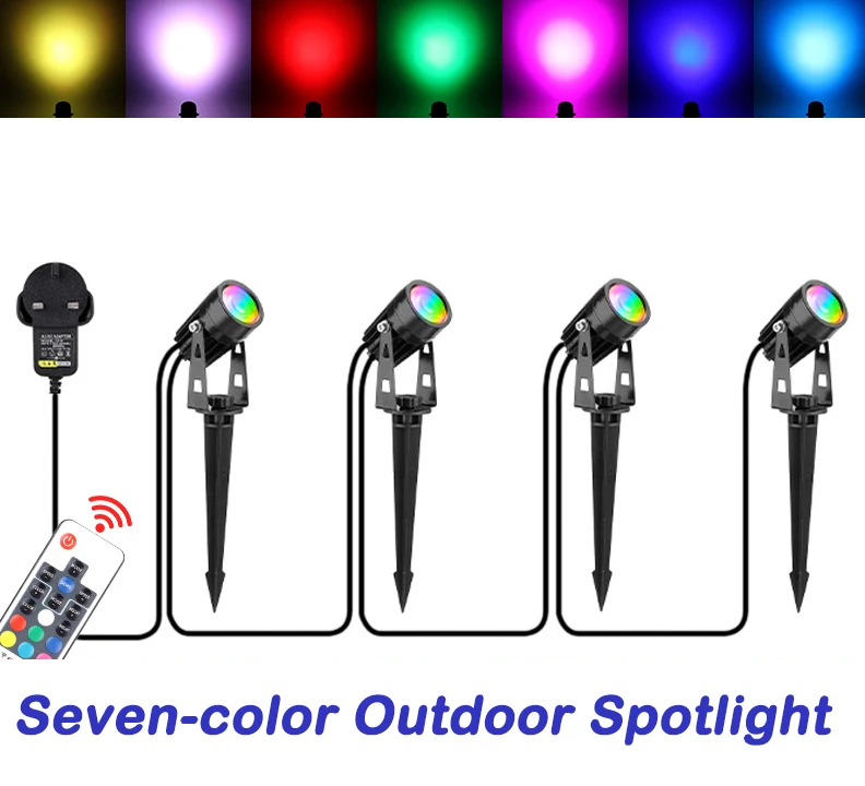 

LED RGB Outdoor Lamp Garden Light Lawn Lamp Waterproof AC100 - 240V 4 in 1 Remote Control Christmas Path Spotlights Treelight