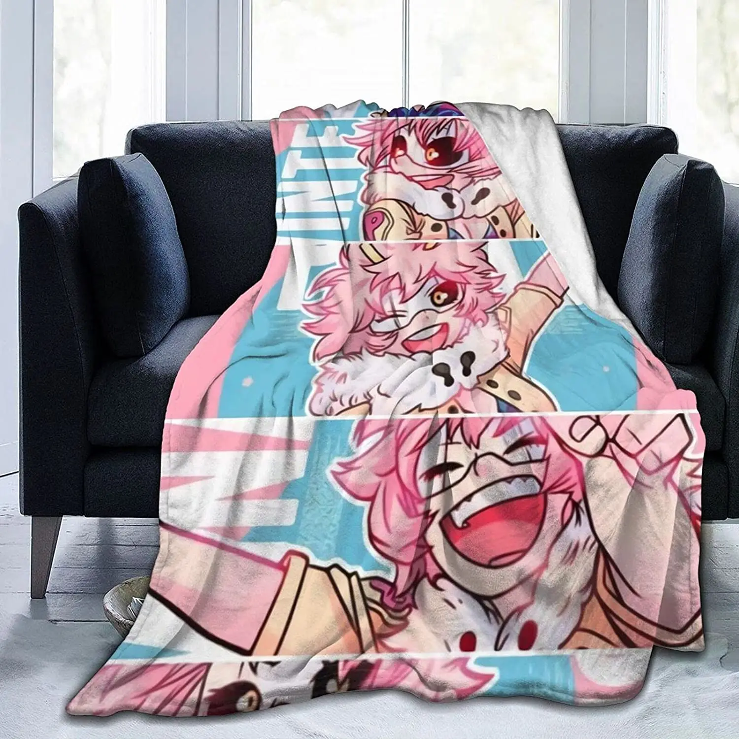 

Mina Ashido Fluffy Soft and Comfortable Blanket, Anime Warm Embrace of Sympathy