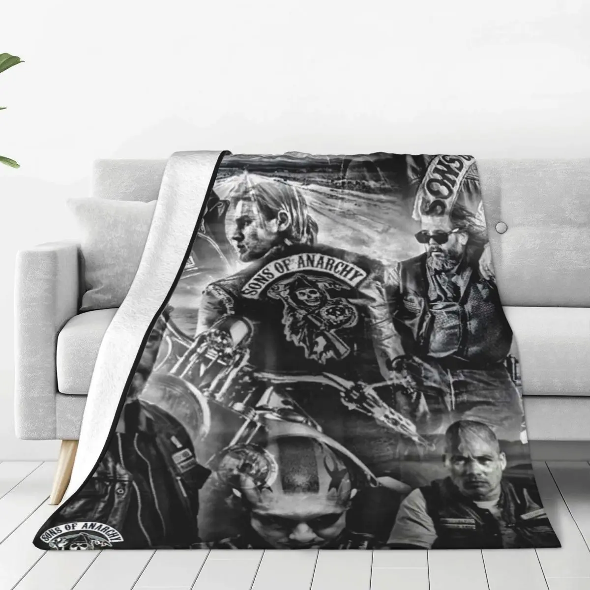 

Одеяло в винтажном стиле с изображением сынов анархий рок