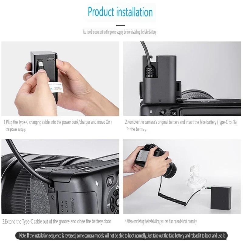 Адаптер переменного тока типа C/USB-C к LP-E6 LP-E6N для камеры Canon EOS 5D 6D 7D 90D 80D Mark II III IV 5DS R