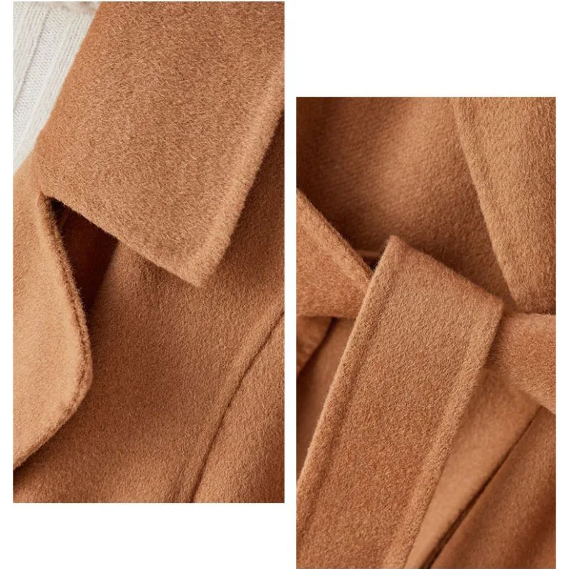 100% двустороннее кашемировое ветровка женское пальто модное шерстяное с длинным