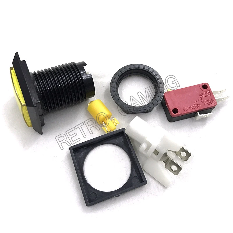 1 шт. 32 мм квадратная аркадная Кнопка с подсветкой кнопка микропереключателем для