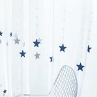 Темно-синие звезды, фотообои для детской комнаты, современные белые прозрачные Занавески для гостиной, изготовленные на заказ WP309D3