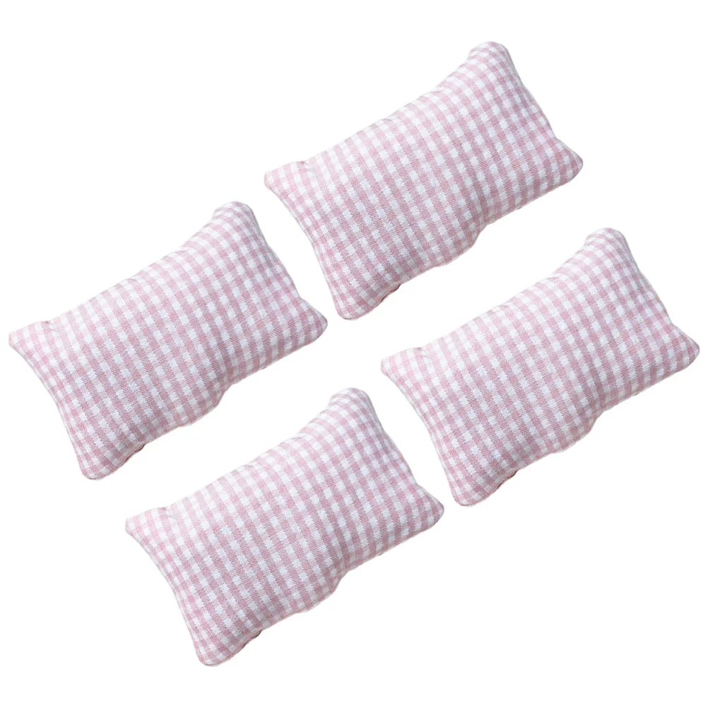 

4 Pcs House Mini Pillow Bed Pillows Miniature Sofa Model Couch Accessories