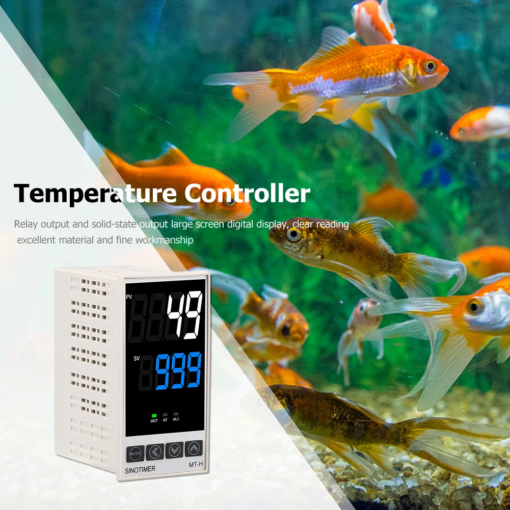 

Intelligent Digital Temperature Controller LCD Display AC100-240V Digital PID Thermostat SSR Relay K J E Thermocouple with Alarm