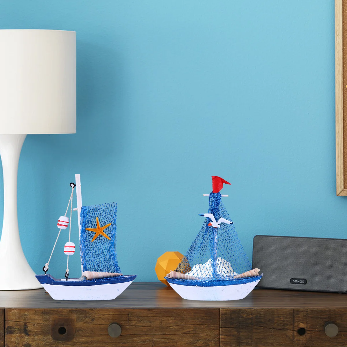 

Sailboat Boat Decor Sailing Nautical Ornament Wooden Model Mini Decoration Beach Party Home Decorations Favors Coastal Row