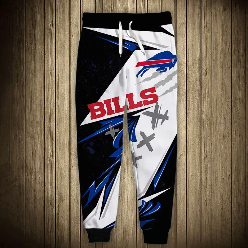

Fashion Buffalo Men's casual Bills pants Black and white stitching blue cartoon cow print 3D sweatpants
