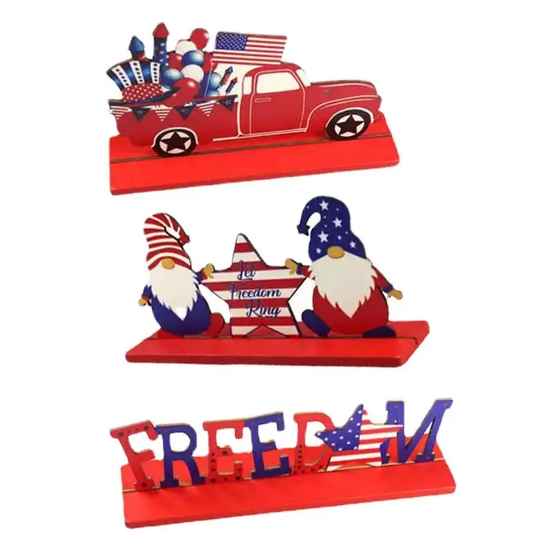 

Fourth Of July Table Decoration Patriotic Table Centerpiece Sign Wooden Independence Day Gift Memorial Day Decorative Signs