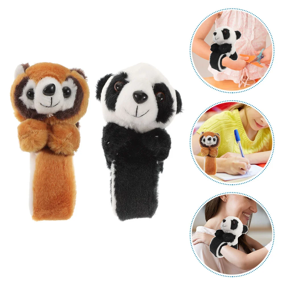 2pcs Kid Lovely Animal Slap Bracelets Ornamental Wristbands Animal Pattern Band