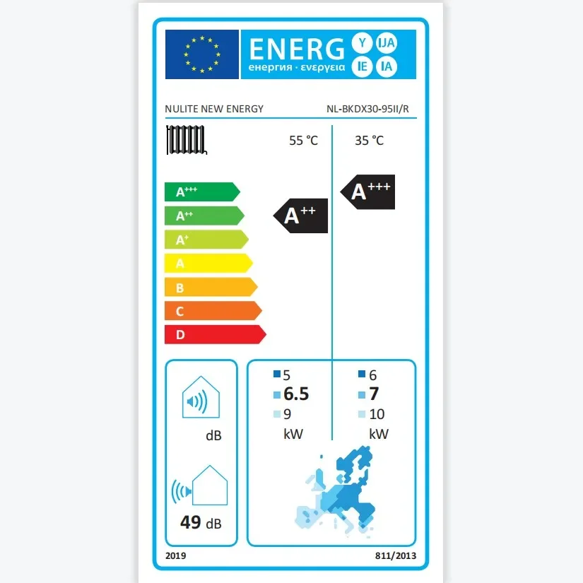 Nulite 15 кВт erP A+++ инверторный тепловой насос постоянного тока с подогревом