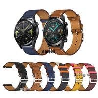 20mm 22mm leather watch band strap for huawei watch gt 2 42mm 46mm 2e gt2 pro gt3 honor magicwatch replacement wrist band