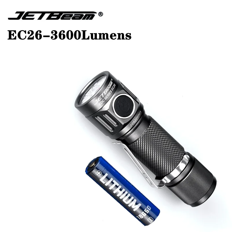

JETBeam EC26 EDC 3600LM Tactical Flashlight 18650 Torch Led Light Lamp Mini Flashlight Outdoor Hunting High Power Led Flashlight