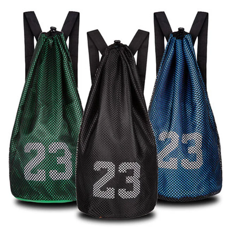 

Heavy Duty Fabric Mesh Basketball Backpack Lightweight Gym Yoga Bag for Carrying Soccer Ball Volleyball Football Shoes Sack