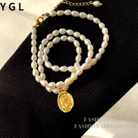 fashion jewelry natural freshwater pearls necklace popular design one layer elegant white beads necklace for women